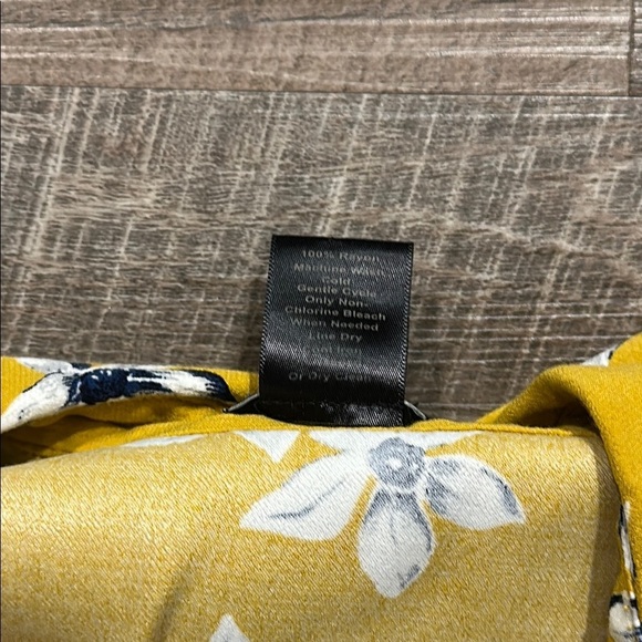 Ann Taylor Floral Sleeveless Yellow shirt mini Dress with pockets Size XSP - Picture 6 of 8